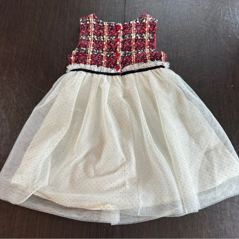 Blueberi Boulevard Plaid and Polka Dot Red and White Formal Kids Dress Sz 5